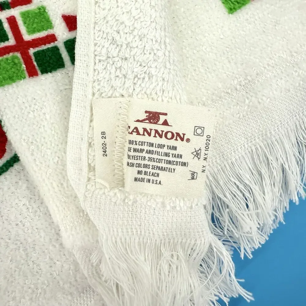 Set of 2 Vintage Hand Towels by Cannon Christmas Time 100% cotton made In USA